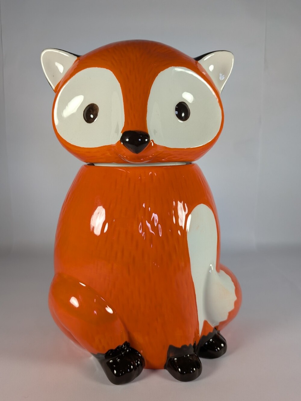 World Market Ceramic Orange Fox Cookie Jar